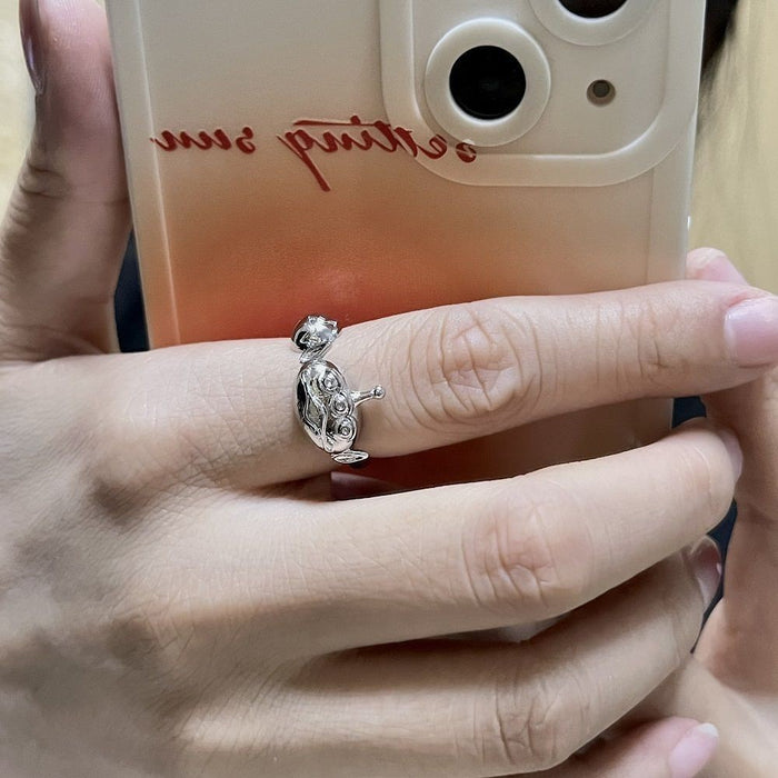 Wholesale Three-eyed Ring Women's Cartoon Cute Girly Opening Adjustable Ring