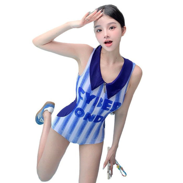 Wholesale New one-piece swimsuit women's sports series swimming pool two-piece set girls' minimalist swimsuit