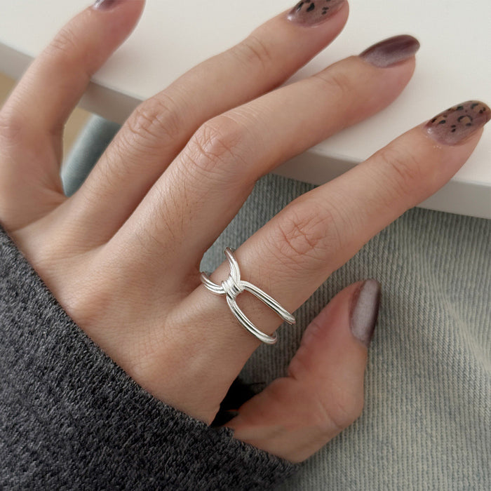 Wholesale Simple Line  Ring Women's Opening Adjustable Line Cross