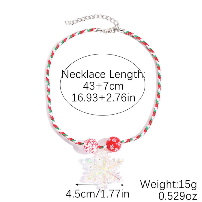 Wholesale Christmas Necklace Alloy Oil Dripping Necklace Christmas Cartoon Snowman Christmas Tree Pendant Necklace