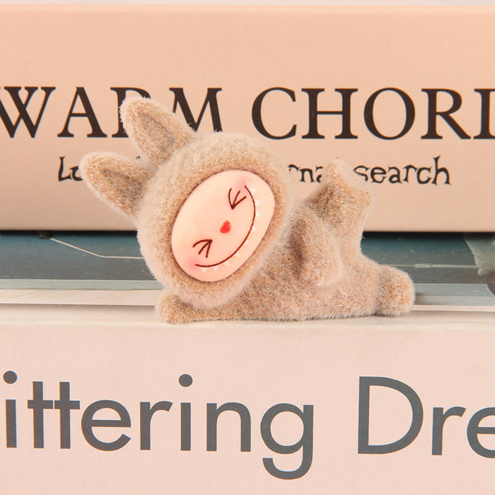 Wholesale flocked cute cartoon 3D doll keychain