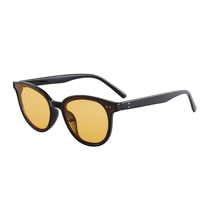 Wholesale Tea Color Film Sunglasses Men's and Women's Same Sunglasses  Driving Anti-UV Glasses Orange Yellow Lens