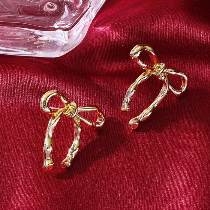 Wholesale Butterfly knot earrings, simple and fashionable, smooth and elegant earrings