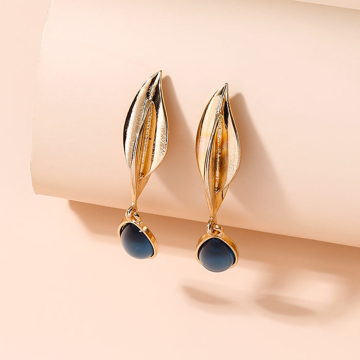 Wholesale Cross-border Hot BohemiBohemian new European and American fashion creative leaf earrings national style retro water drop earrings