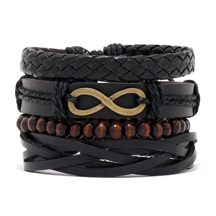 Wholesale 4pieces/pack Personalized Popular Men's Eight-character Infinity Symbol Bracelet JDC-BT-XH023