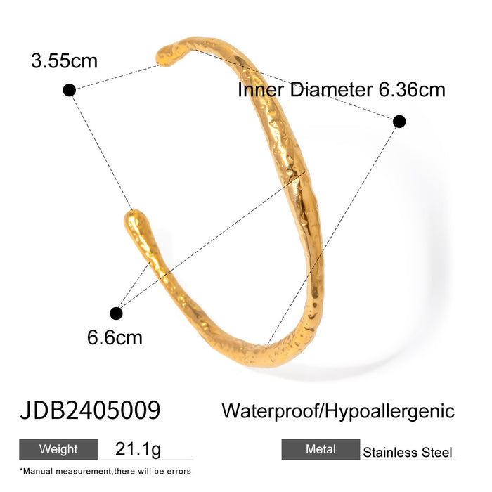 Wholesale Stainless Steel Irregular Texture Spherical Open Titanium Steel Bracelet