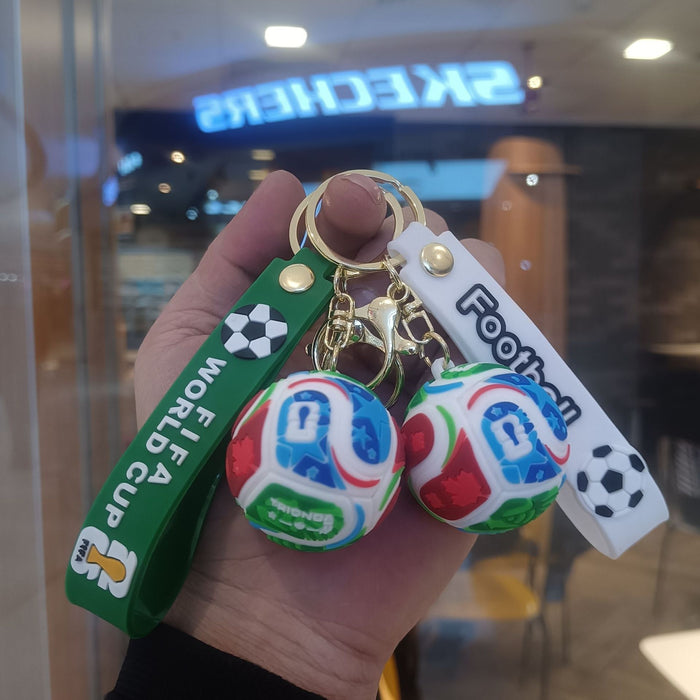 Wholesale Football-Themed Cartoon Car Keychain
