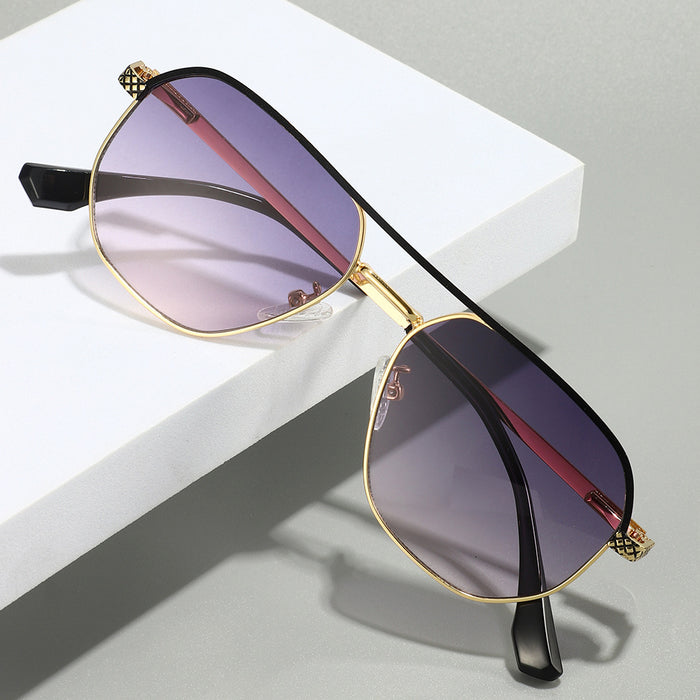 Wholesale New anti blue light sunglasses with high-end feel, multi-color double beam sunglasses, fashionable metal optical frame