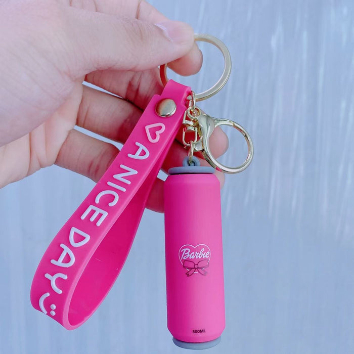 Wholesale Pink Princess Can Silicone Keychain JDC-KC-YiLan003