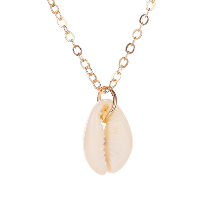 Wholesale Simple shell pendant, fashionable and versatile accessory, single-layer necklace, personalized collarbone chain