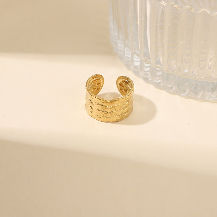 Wholesale 2pcs Luxury multi-layered   sophisticated  minimalist gold open-toe stainless steel ring
