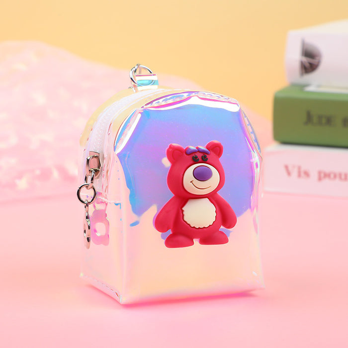 Wholesale Small backpack coin purse holographic jelly mini key pouch