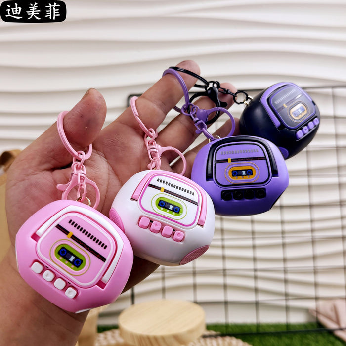Wholesale Nostalgic Retro Recorder Keychain Cute Cartoon Mini Audio Sound Small Toy Student Pendant Small Gift