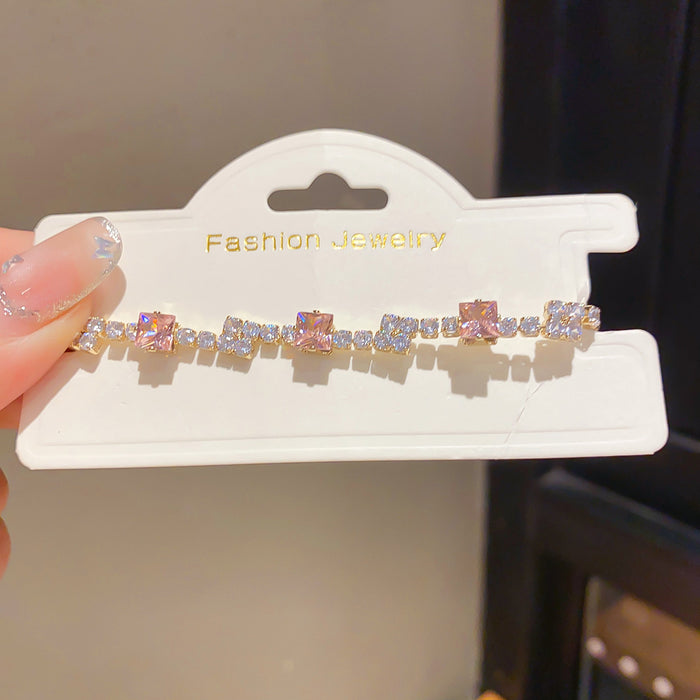 Wholesale Cubic Zirconia Square Oval Bracelet Rhinestone Bangle Jewelry Accessory