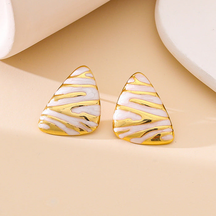 Wholesale hollow oval earrings titanium steel earrings