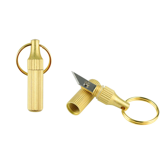 Wholesale Mini Brass Delivery Knife Keychain JDC-KC-HouJia003