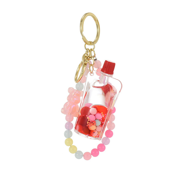 Wholesale Acrylic Liquid Oil Jelly Cup Keychain JDC-KC-ShuangD008