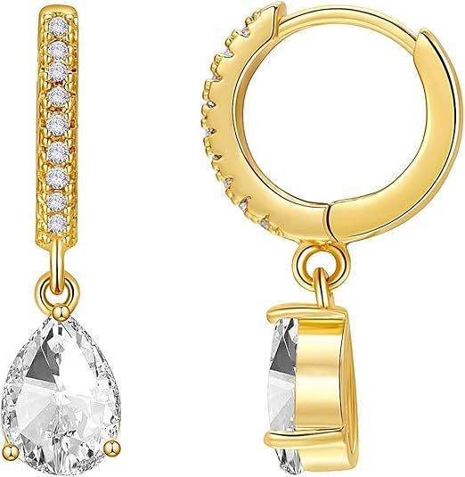 Wholesale Earrings with simple zircon water droplet earrings and micro inlaid zircon earrings