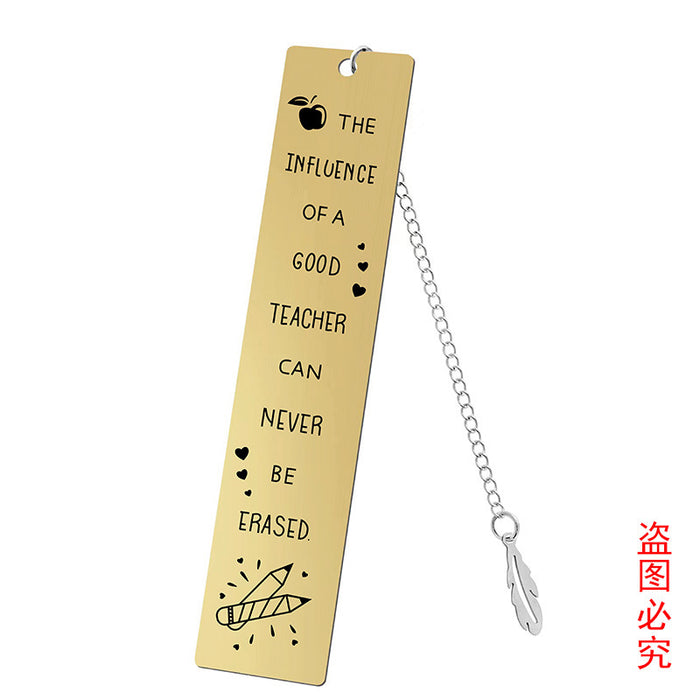 Wholesale Stainless Steel Teacher's Day Bookmark JDC-BM-GangG001