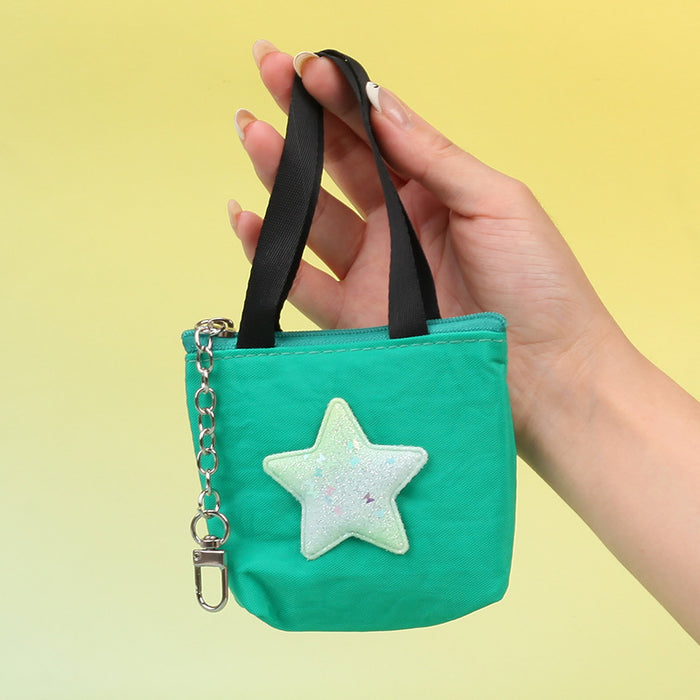 Wholesale Five Pointed Star Tarpaulin Handbag Coin Purse Trendy Zipper Bag Charm