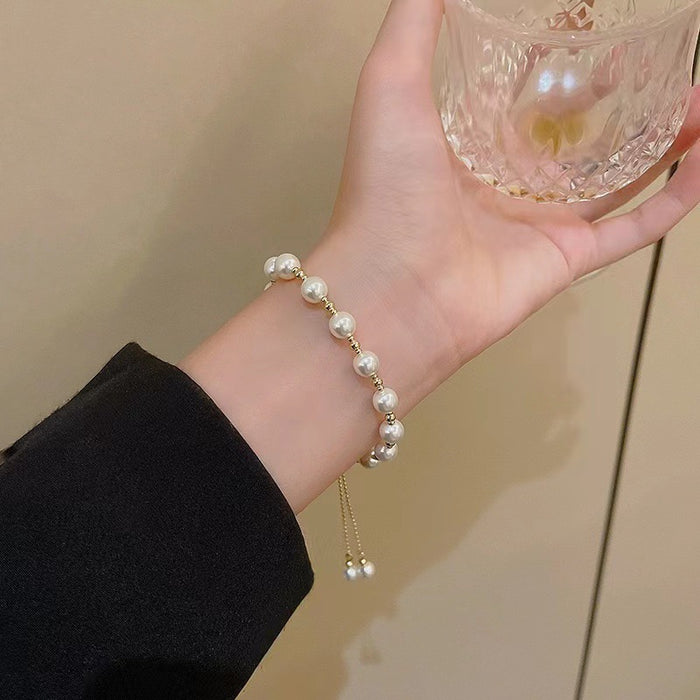 Wholesale Small niche, simple, fashionable, light luxury bracelet with versatile temperament, pearl bracelet, wristband