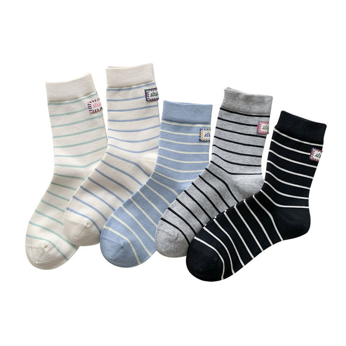 Wholesale Striped boneless socks with tube fabric, labeled pile, sock cotton