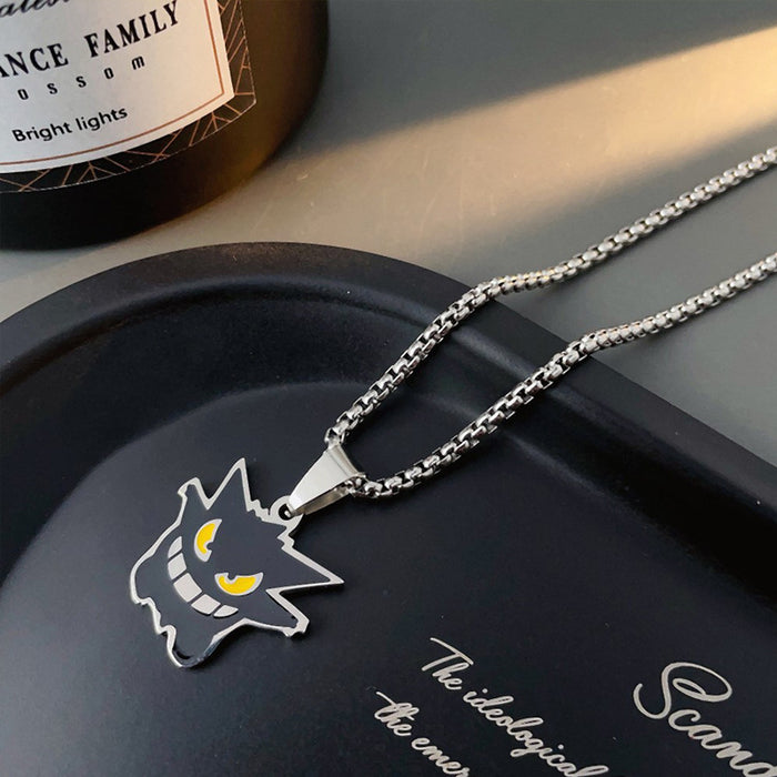 Wholesale Cartoon Genggui Titanium Steel Necklace Personalized Street Pendant with Jewelry Neck Chain