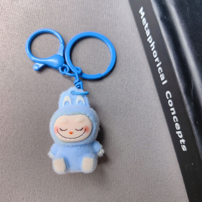 Wholesale Flocked Mini Plush Doll Keychain Vinyl Cute Baby Walking Bag Mobile Phone Pendant Cute Pendant