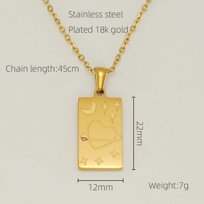 Wholesale Stainless steel square pendant necklace