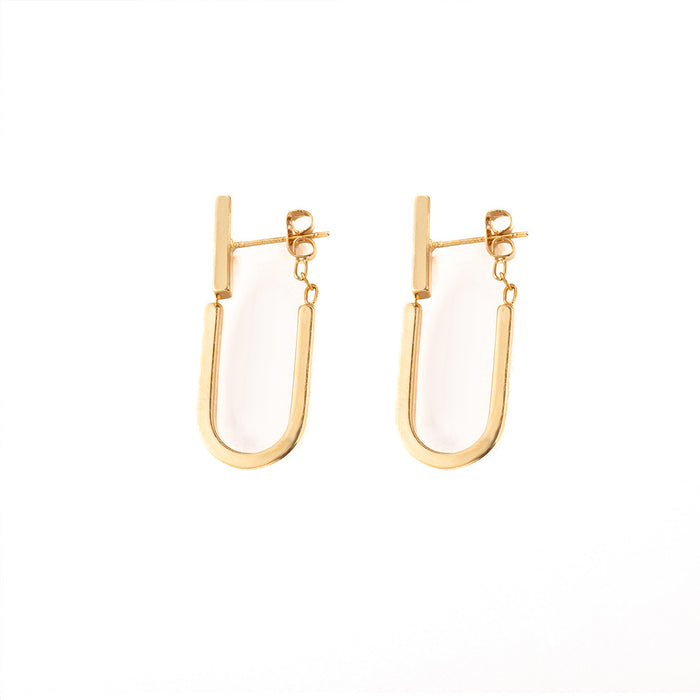 Wholesale Simple and versatile commuting earrings, daily versatile geometric design silver needle earrings