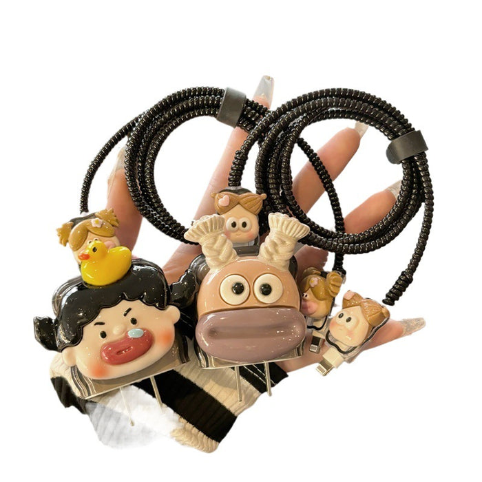 Wholesale Ugly-cute charger protective case with 3D embossed design