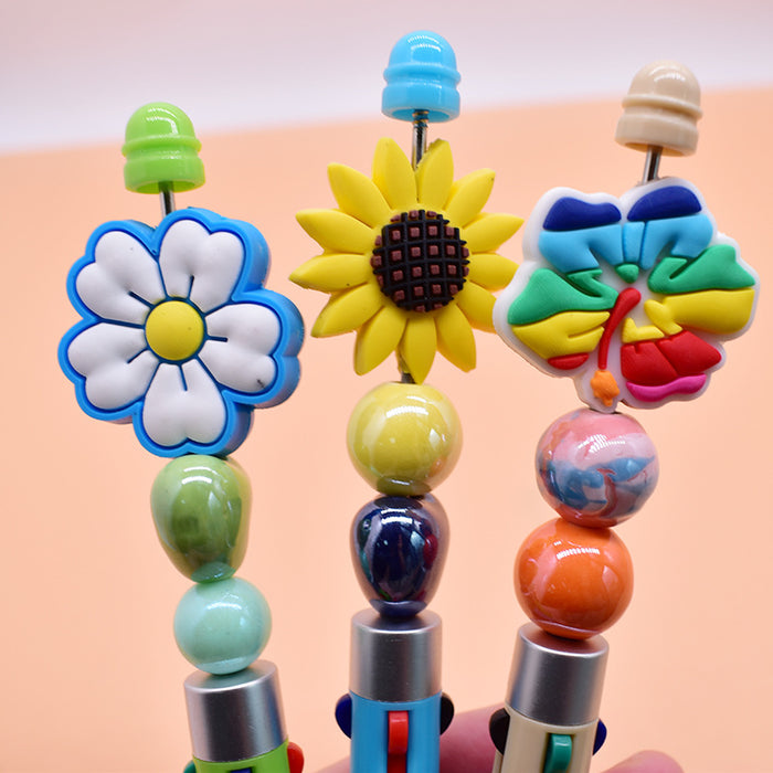 Wholesale Flower series pen accessories and decorations,  high-value beaded pens and beaded jewelry