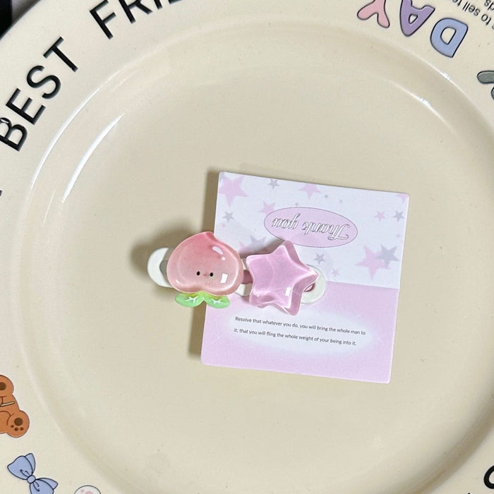 Wholesale Peach Strawberry Star Hairpin  Girl Heart Cartoon Duckbill Clip Bangs Side Clip