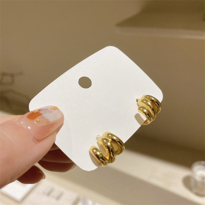 Wholesale Arc-Shaped Niche Wave Earrings for Women