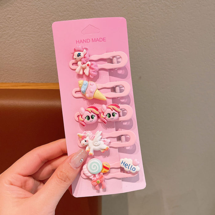 Wholesale New cartoon seamless alloy hair clip, children's hair clip without damaging hair, side clip, bangs clip
