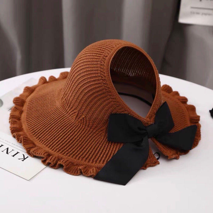 Wholesale Sun hat, foldable, sun hat, sun protection bow, versatile, empty top