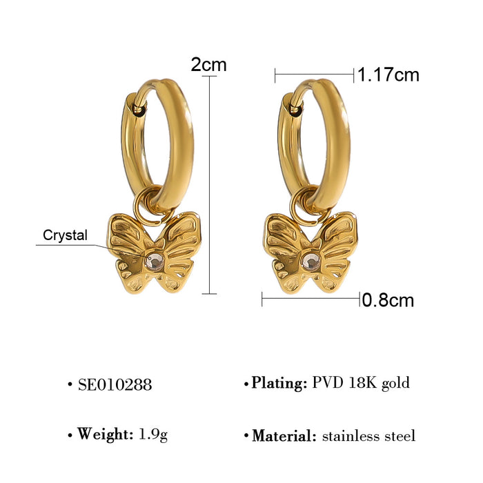 Wholesale Geometric Ear Buckle Fan-shaped Butterfly Diamond Ring Earrings Women's Earrings
