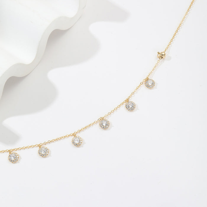 Wholesale New light luxury niche zircon necklace with fashionable temperament, collarbone chain, versatile and simple necklace