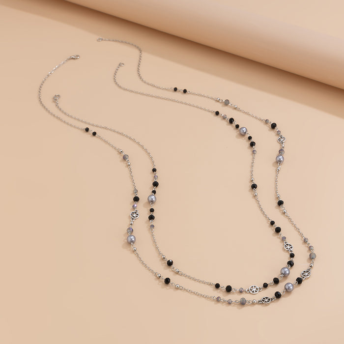 Wholesale Necklace Long Elegant Imitation Pearl Chain Tassel Pendant