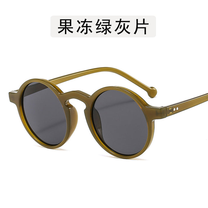 Wholesale New round frame crown prince sunglasses, trendy large frame sunglasses, rice nail sunglasses