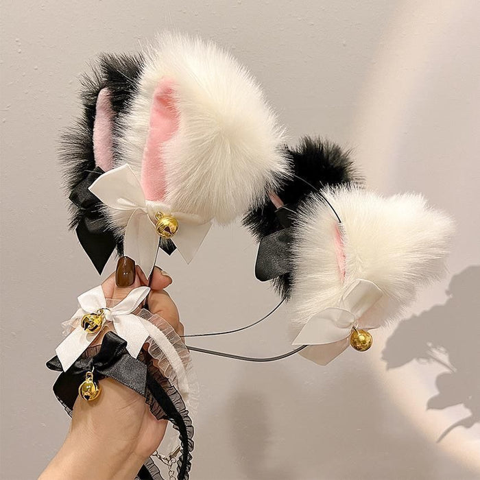 Wholesale Cat ears bell hairband hairpin headdress personalized maid hairpin bow headband headdress