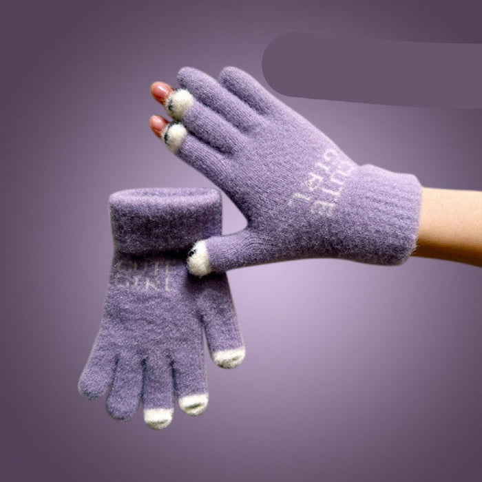 Wholesale cute wool knitting warm  cartoon students all-match