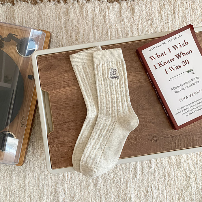 Wholesale Socks with double needle embroidery, tube socks, pile socks