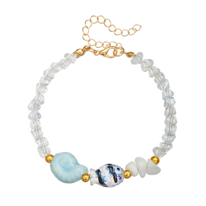 Wholesale Weaving Bracelet Glass Pendant Bracelet