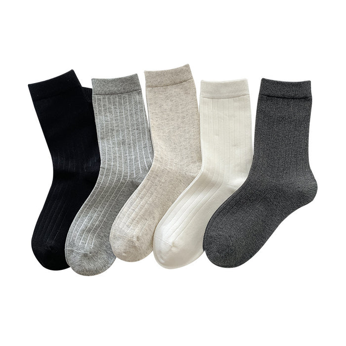 Wholesale Socks gray series mid tube cotton socks fashionable and versatile pile socks