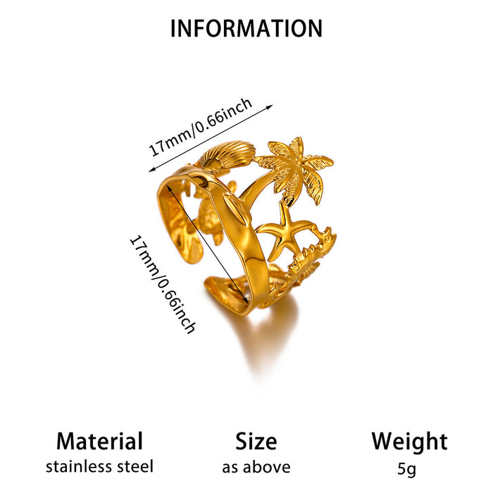 Wholesale Geometric Stainless Steel Rings Women Fashion Double Layer Heart Butterfly Design