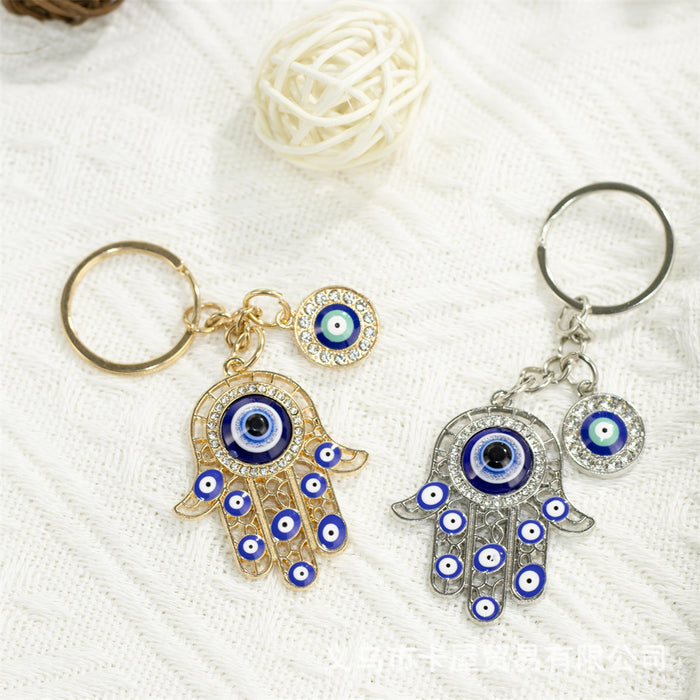 Wholesale Retro Drip Oil Keychain Drip Oil Devil's Eye Pendant Keychain Phone Pendant