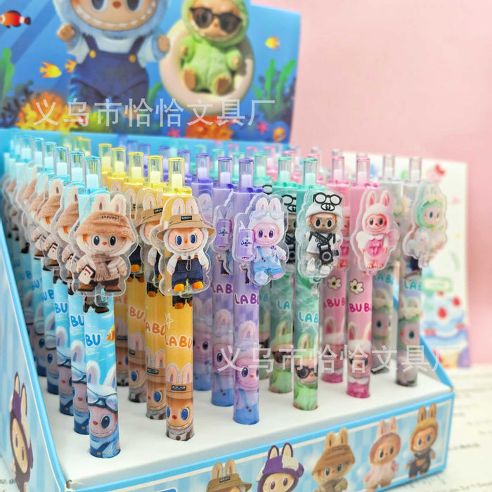 Wholesale Summer cartoon patch pen daily writing pen black neutral pen 0. 5mm press pen