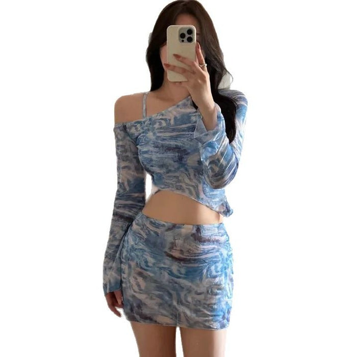 Wholesale Sexy split skirt style four piece swimsuit bikini