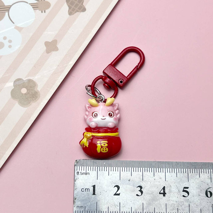 Wholesale Cute New Year Dragon Keychain Cartoon Pendant New Year Resin Pendant Accessories